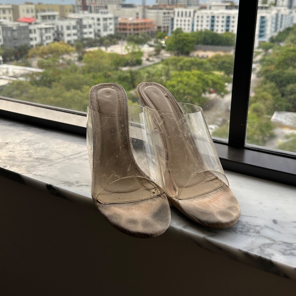 Clear Wedge Heels